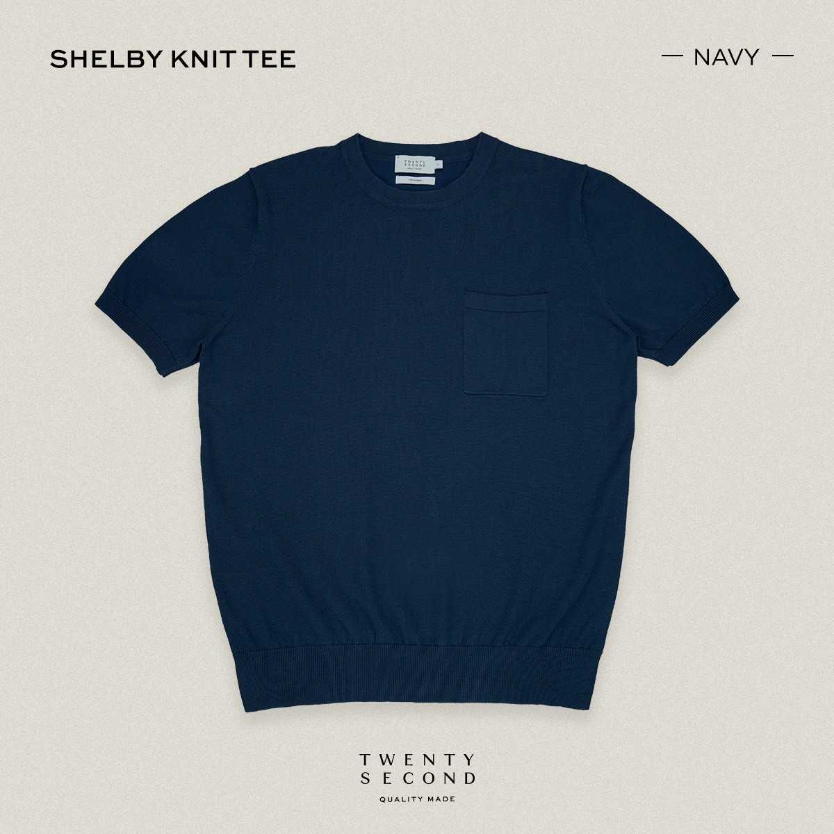 SHELBY KNIT TEE - NAVY