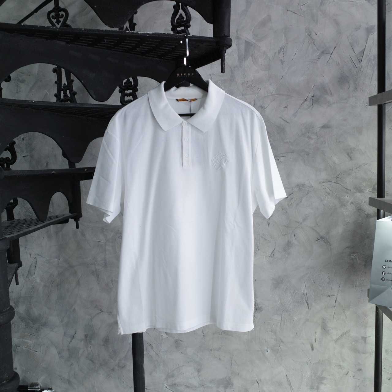 LOUIS VUITTON SIGNATURE WHITE POLO