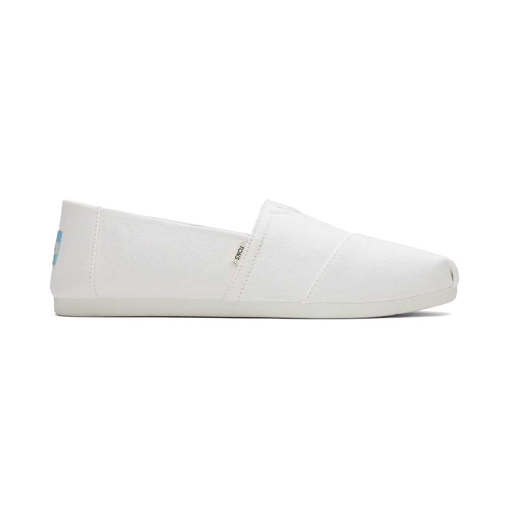 TOMS รองเท้าลำลองผู้ชาย สลิปออน รุ่น Alpargata White Recycled Cotton Canvas (CB)