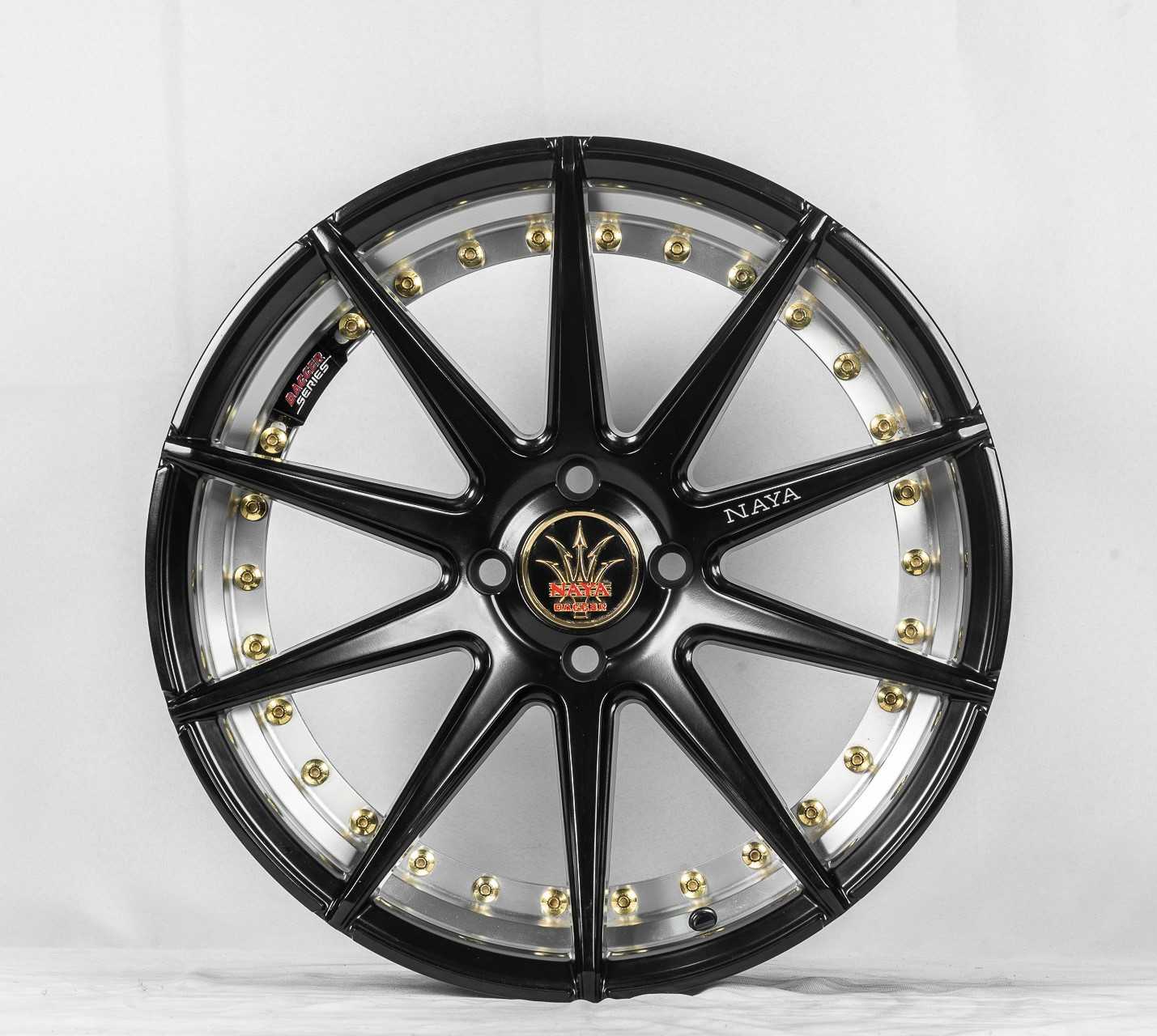 แม็กซ์ DAGGER/TENGANO 17X7.5 4X100 ET30 CB.73.1 ((N))BLK-XZ/M5(สีดำด้านCNCท้องล้อ+ตัวหนังสือ)
