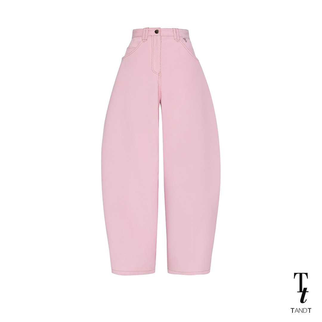 TandT - WALTZ PANTS - BOW SHAPED SEAM POCKET CORDUROY BARREL PANTS