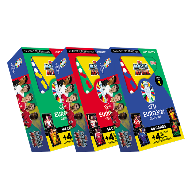 EURO 2024 Match Attax - Mega Tin Setฟุตบอลยูโร 2024 กล่องเหล็ก เมก้าทิน ครบชุด 3 กล่อง