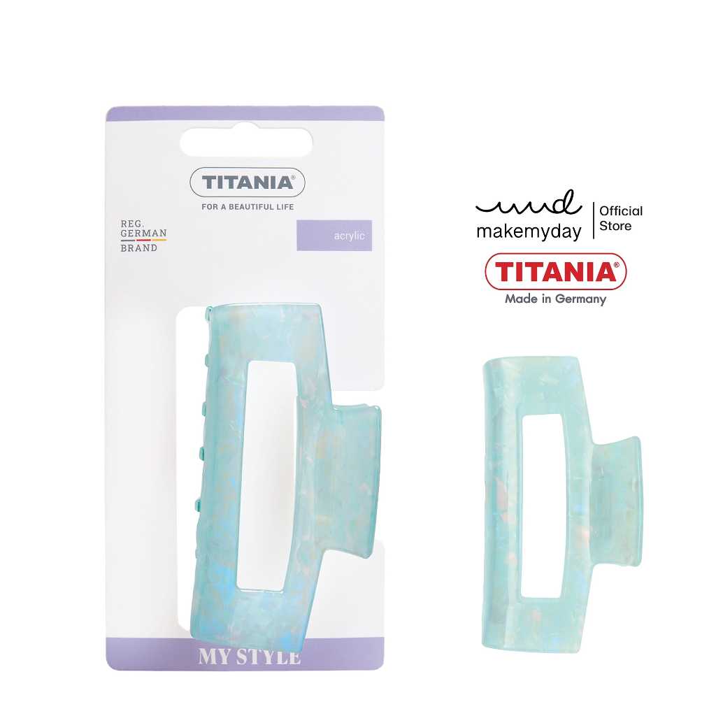 TITANIA Hair clip กิ๊บหนีบผม สี Ocean Blue นำเข้าจากเยอรมัน (1 กล่องบรรจุ 1 ชิ้น)