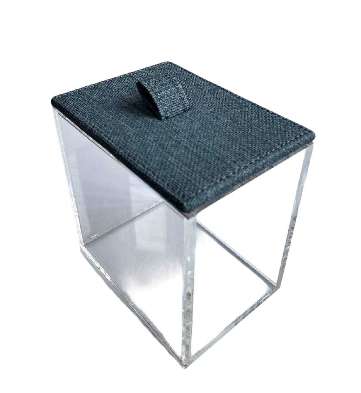 Box, Acrylic, PU Linen embossed, Blue, L