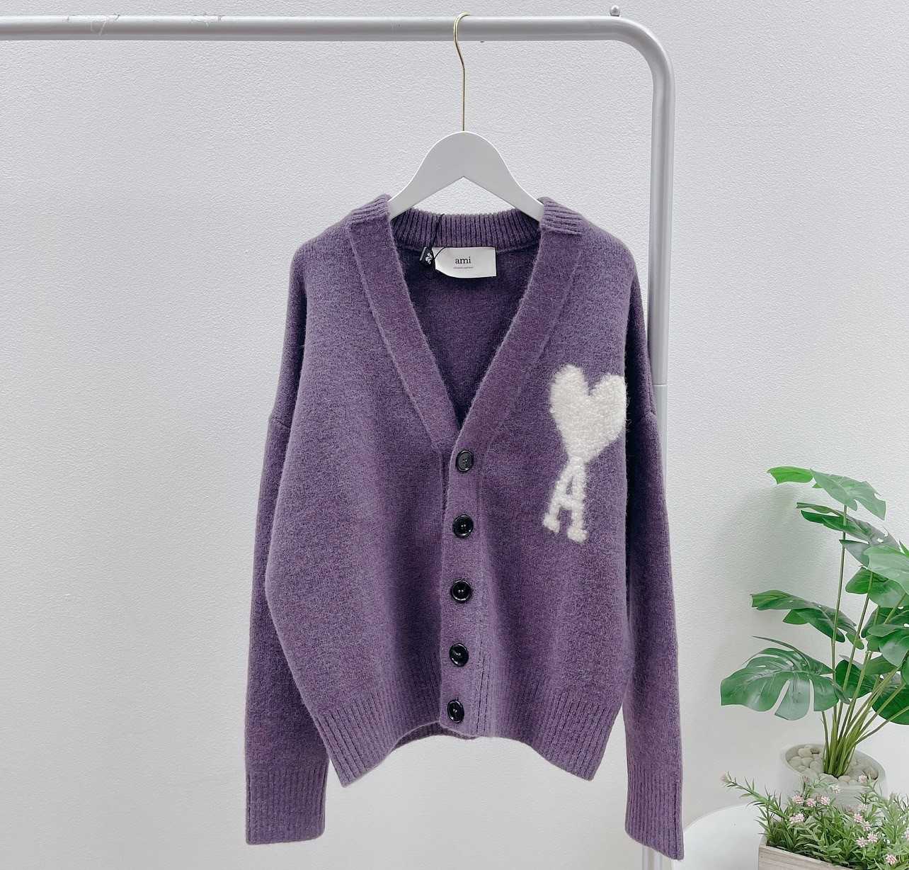 Ami Paris Cardigan (Purple) New Collection