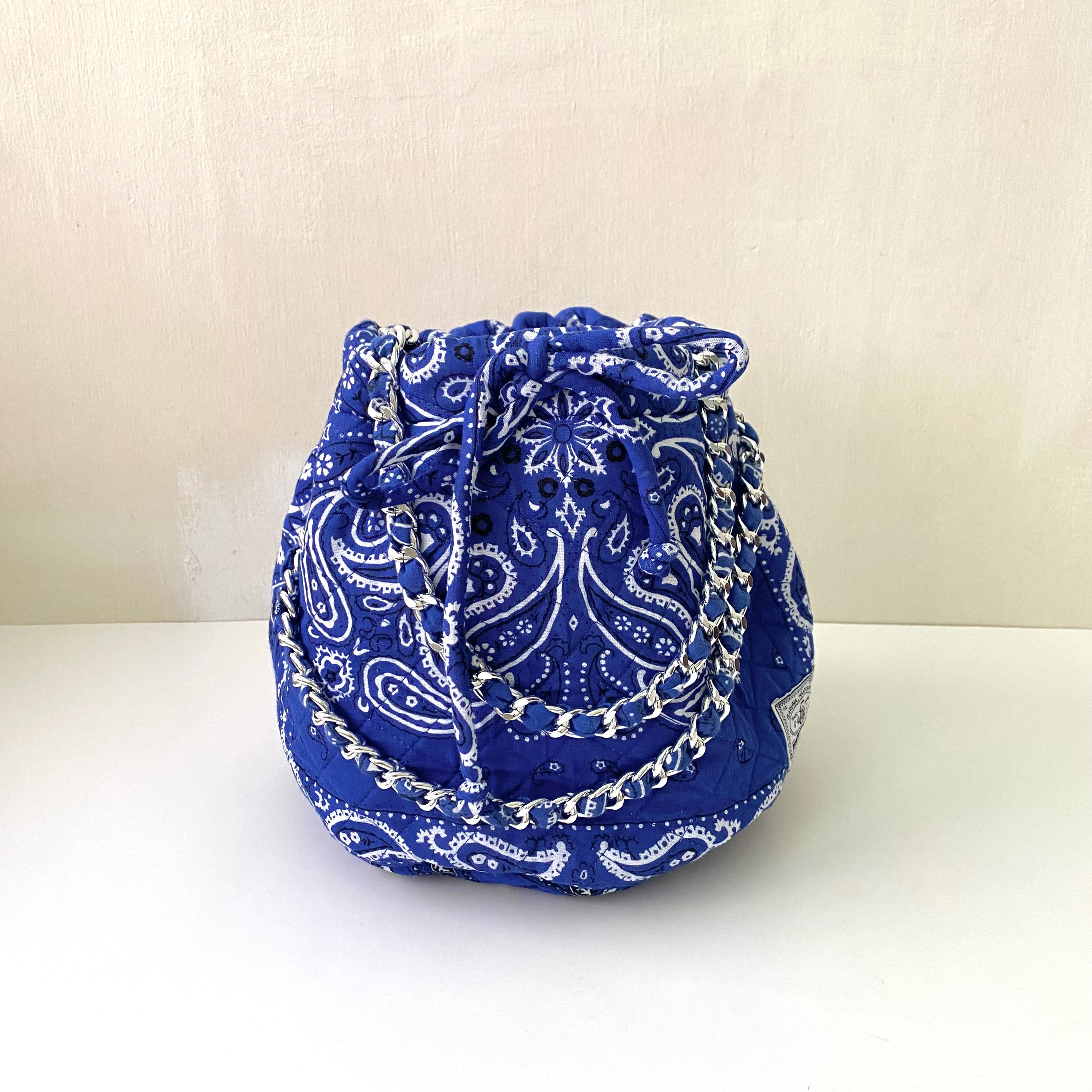Mid night blue Dumpling Bandana Bag no 4