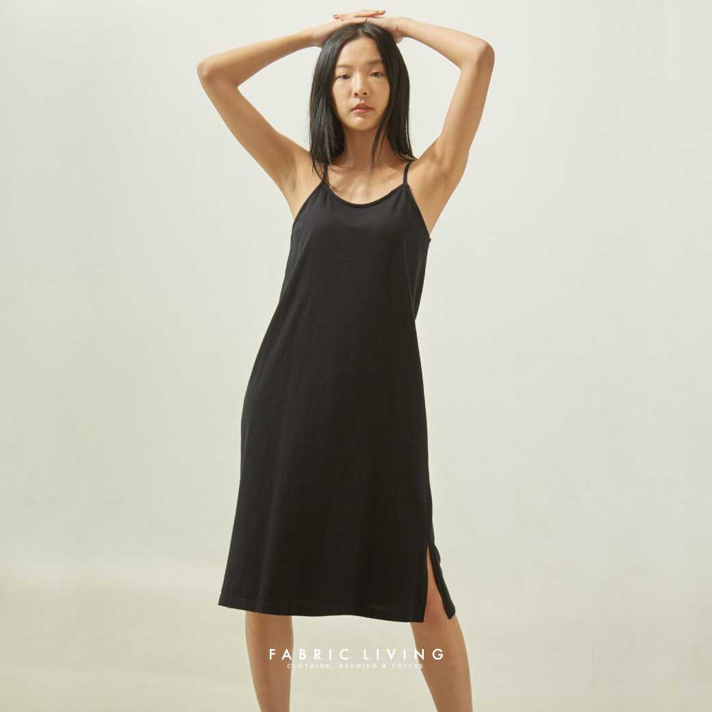 SLIT HEM MIDI DRESS (FREE SIZE)