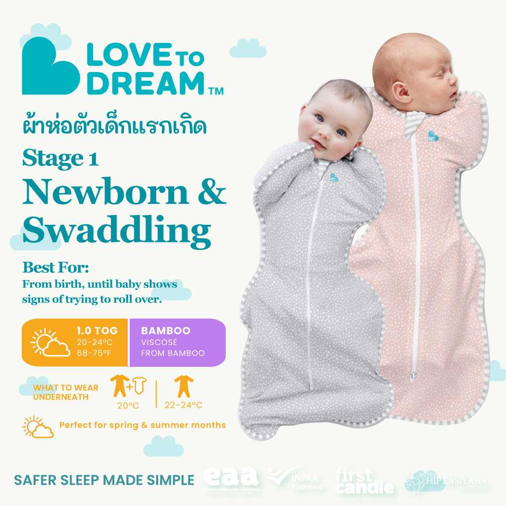 ขายดี Love To Dream ผ้าห่อตัวเด็กแรกเกิด ผ้าใยไผ่ SwaddleUP Bamboo Original 1.0 TOG ลาย Dot
