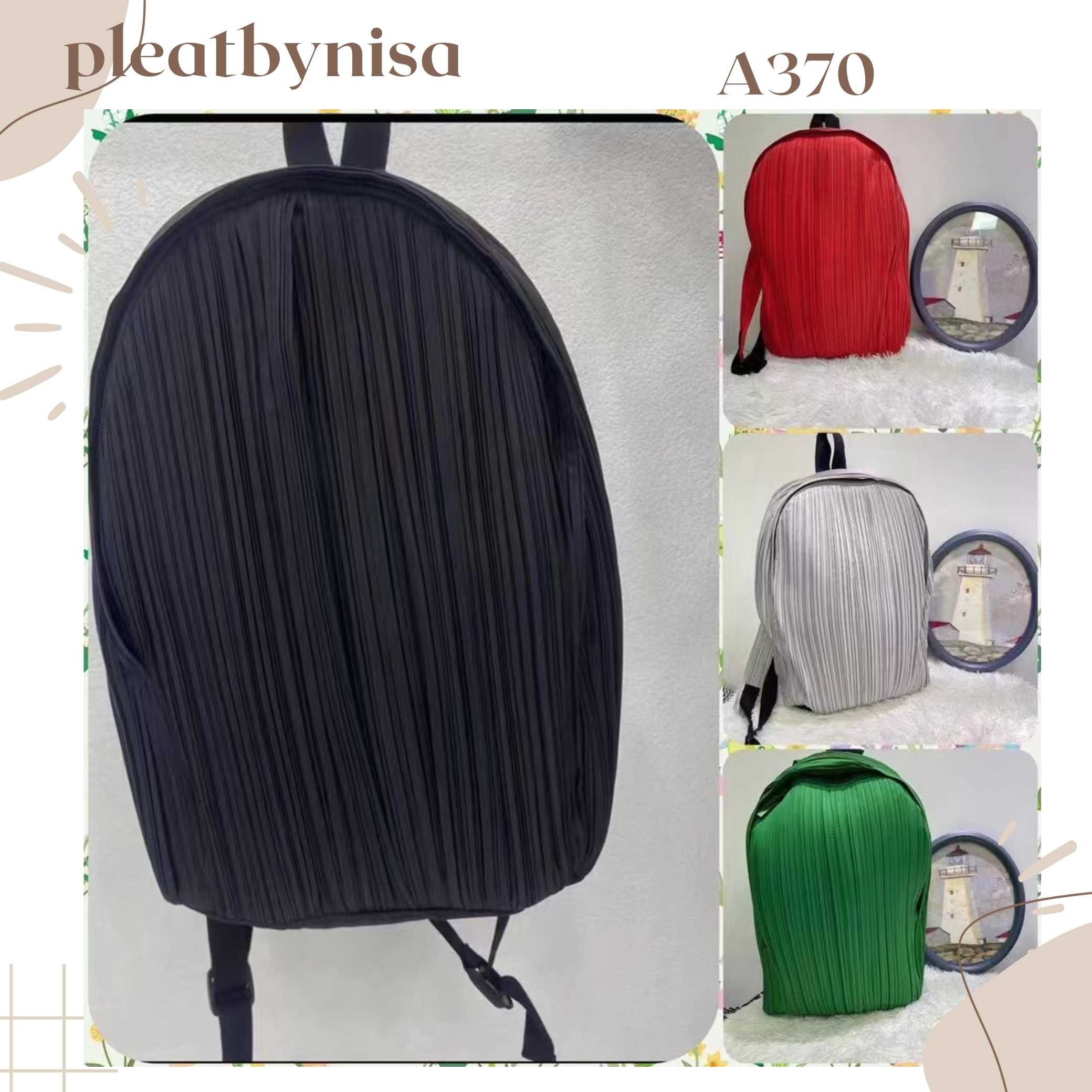 Peatbynisa A370 กระเป๋าอัดพลีท เนื้อผ้าPolyester100%