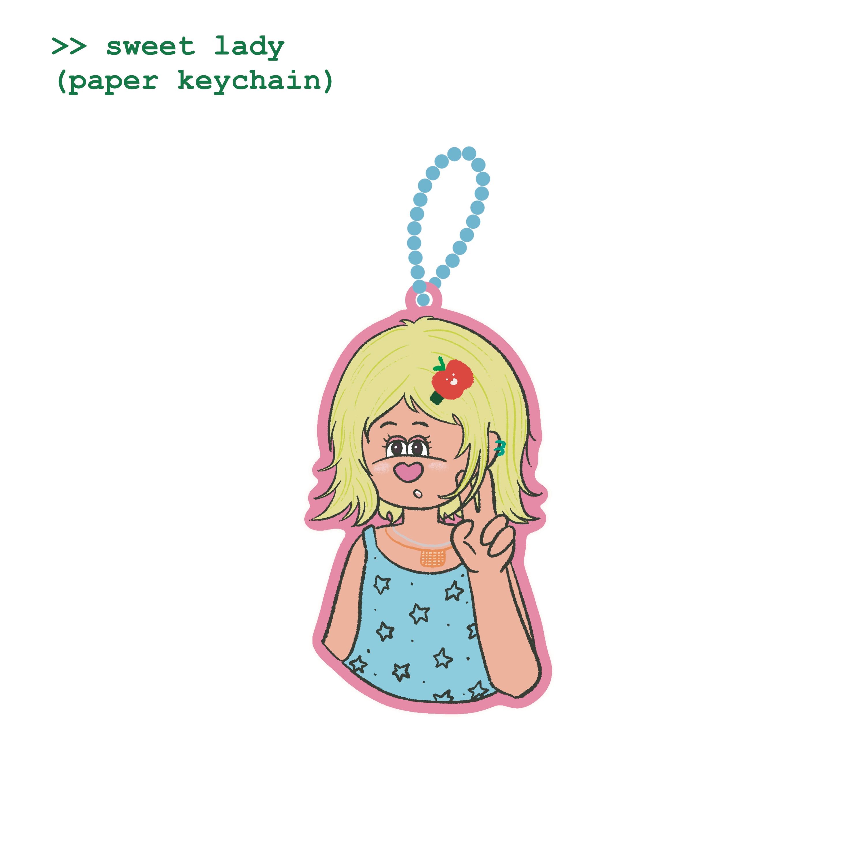 Sweet lady (paper keychains)