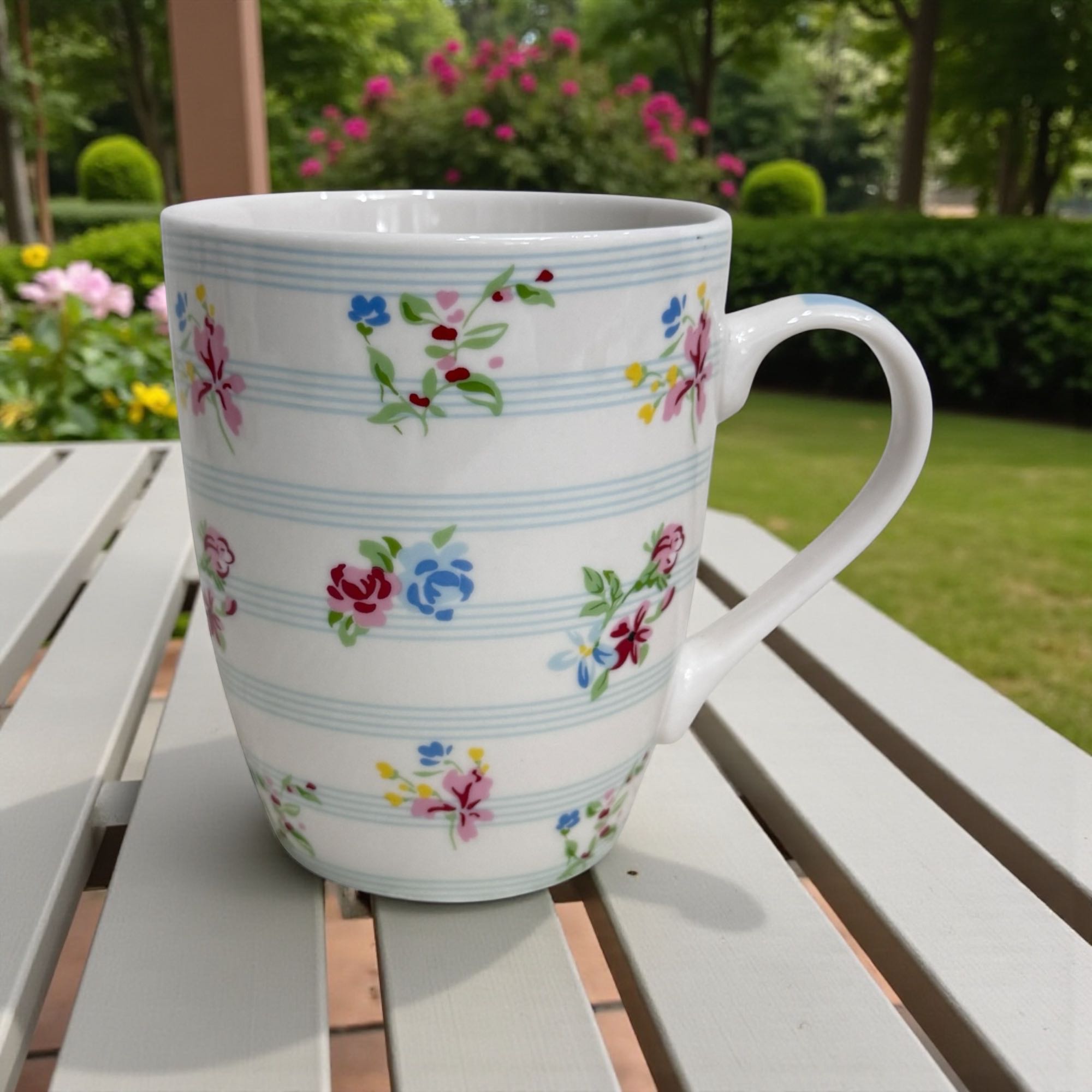 แก้วกาแฟ แก้วเซรามิก ลายดอกไม้