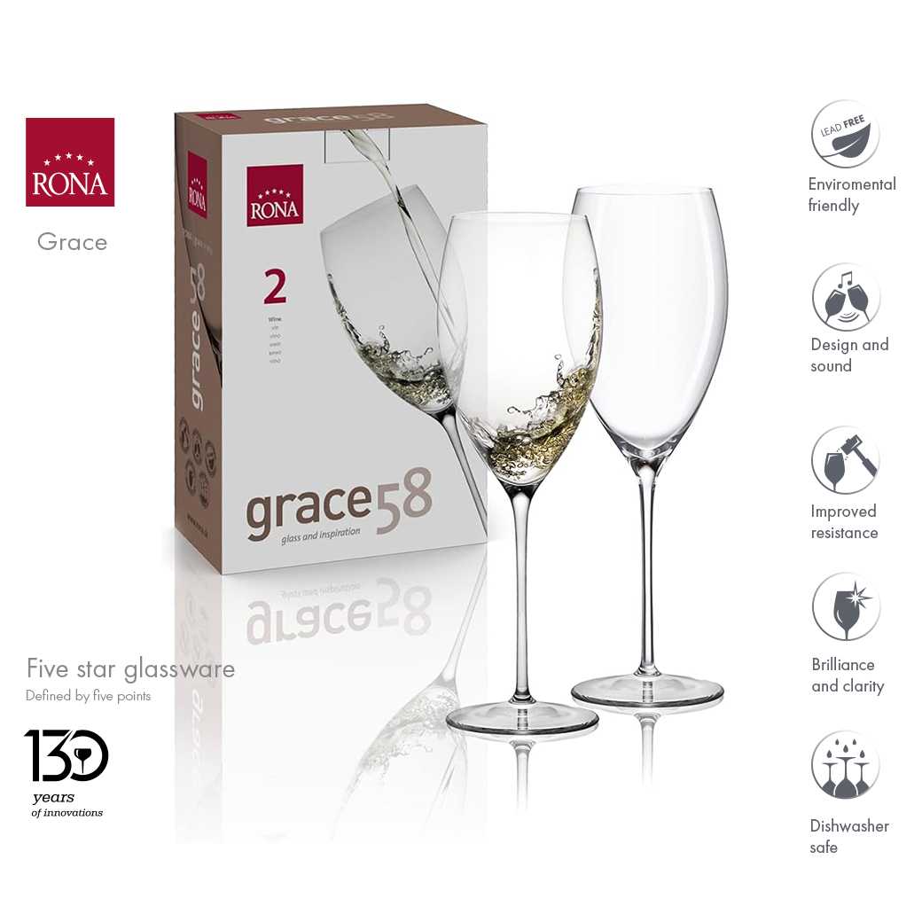 แก้วไวน์ Rona Grace 580 ml (เซตกล่อง 2 ใบ)