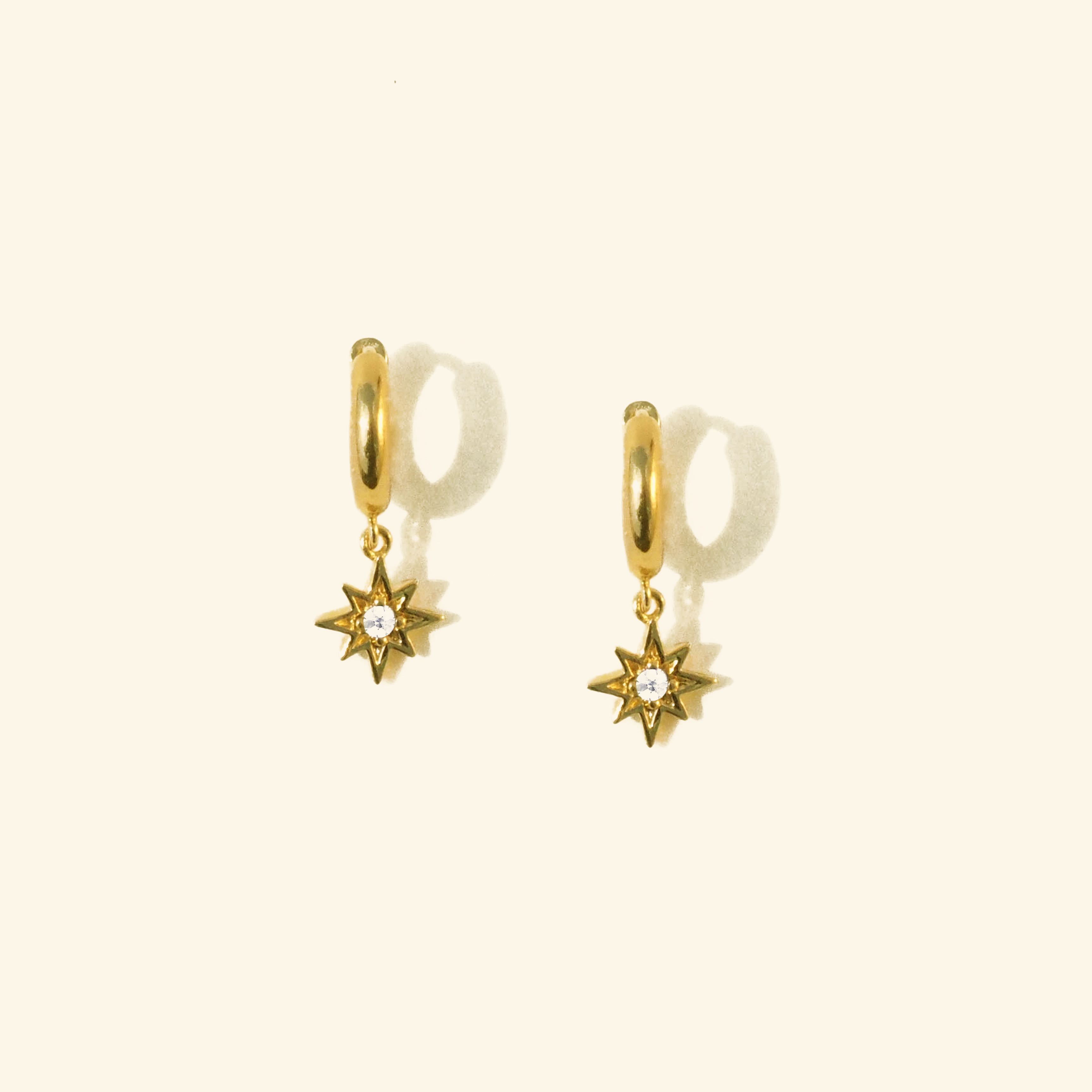 ต่างหูห่วงดาวกระจาย เล็ก (Mini Starburst Huggie Hoop Earrings)