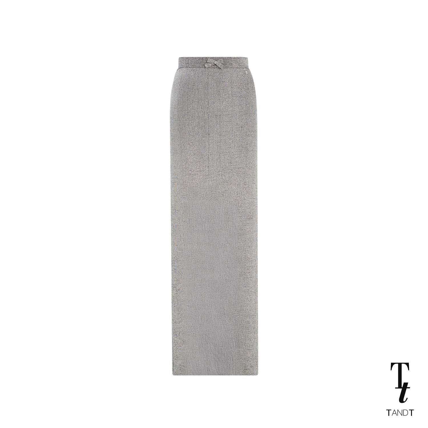 TandT - DE LA MOTTE GREY SKIRT - BODYCON KNITTED MAXI SKIRT