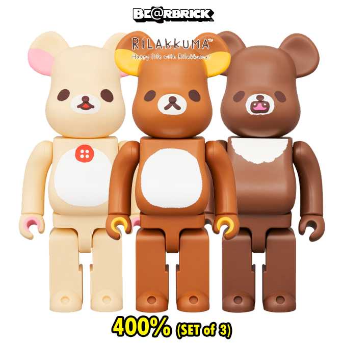 BE@RBRICK Rilakkuma + Korilakkuma + Chai-Roi Koguma 400% Set of 3(TC)