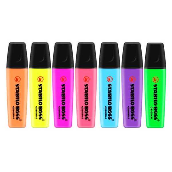 ปากกาเน้นข้อความ สตาปิโล่ ปากกาไฮไลท์ Staedtler สีสะท้อนแสง หัวตัด No.70