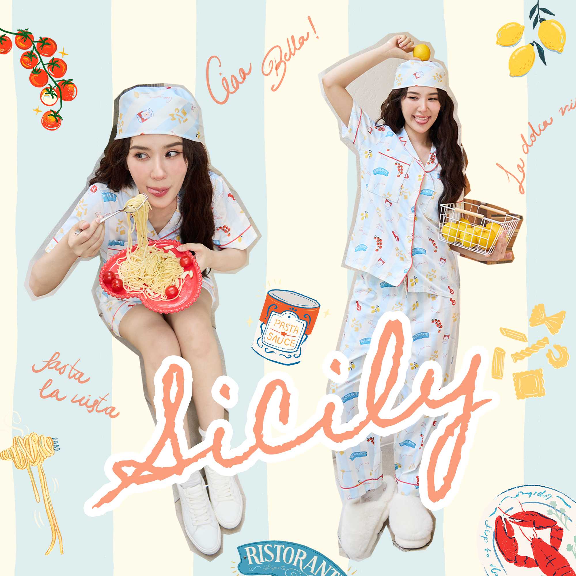 SliptoSleep ชุดนอนโนบรา - Sicily Set