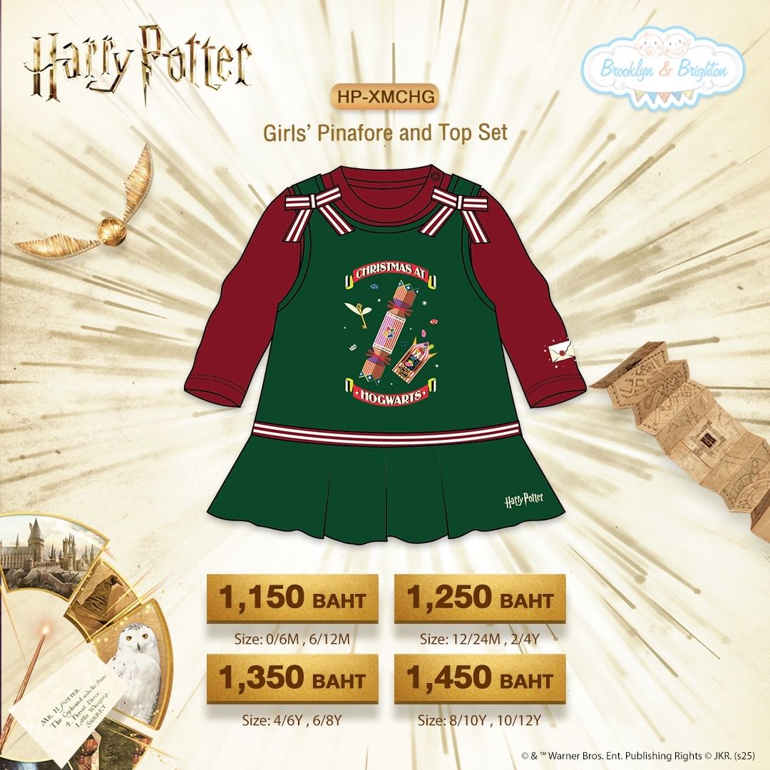 Harry Potter X’mas - Girls’ Pinafore and Top set | HP-XMCHG (size: 0/6M-10/12Y)