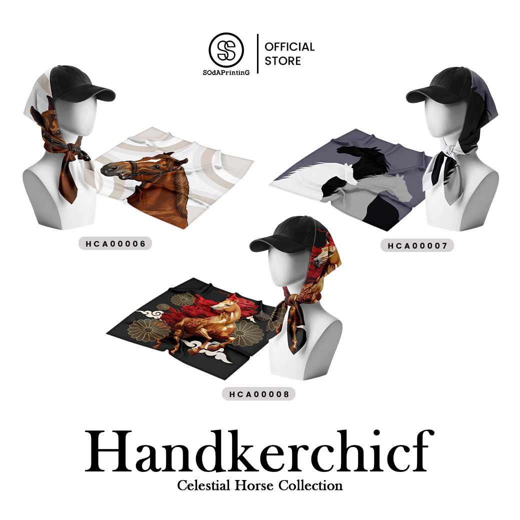 ผ้าเช็ดหน้า Celestial Horse Collection รหัส HCA00006-HCA00008 #Handkerchief #SOdAPrintinG