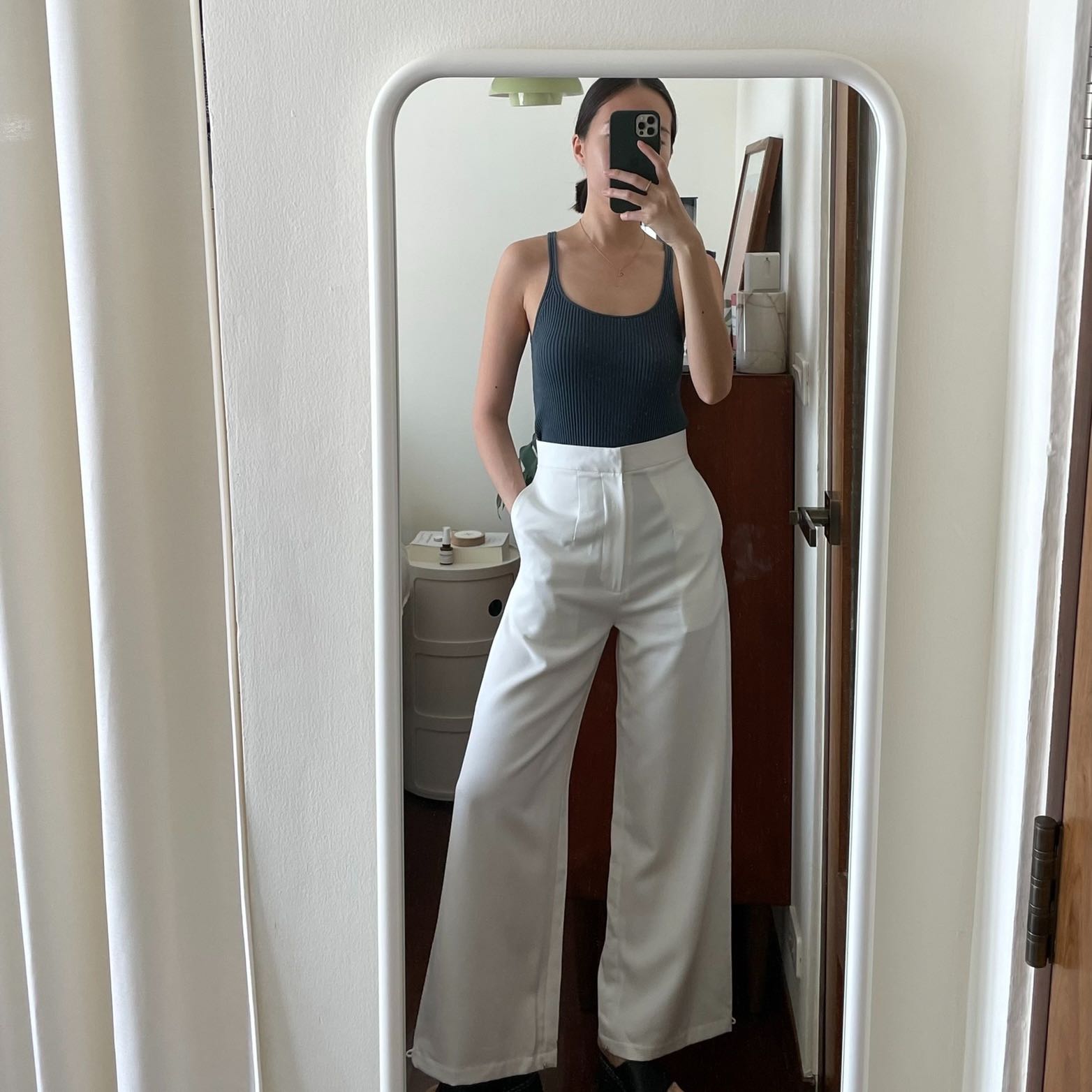 Button Up Pants (White)