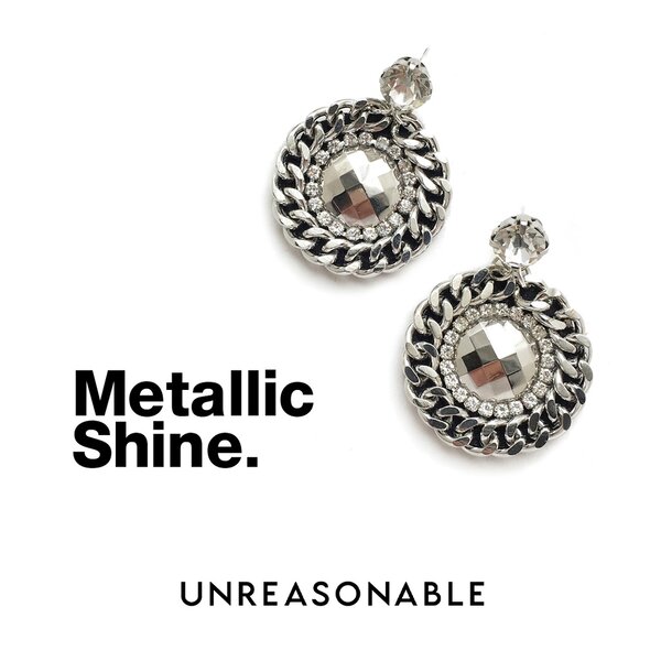 ต่างหู Metallic ต่างหูคลิป ต่างหูก้านเงินแท้ น้ำหนักเบา สวยใส่สบาย UA0017-01 Unreasonable Accesso...