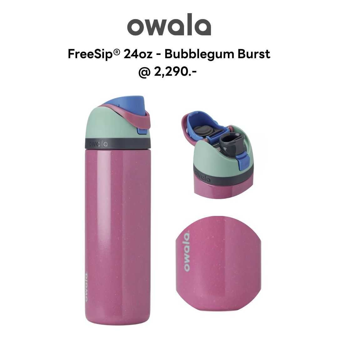 Owala FreeSip® Stainless Steel Water Bottle 24oz - Bubblegum Burst จากอเมริกา พร้อมส่ง