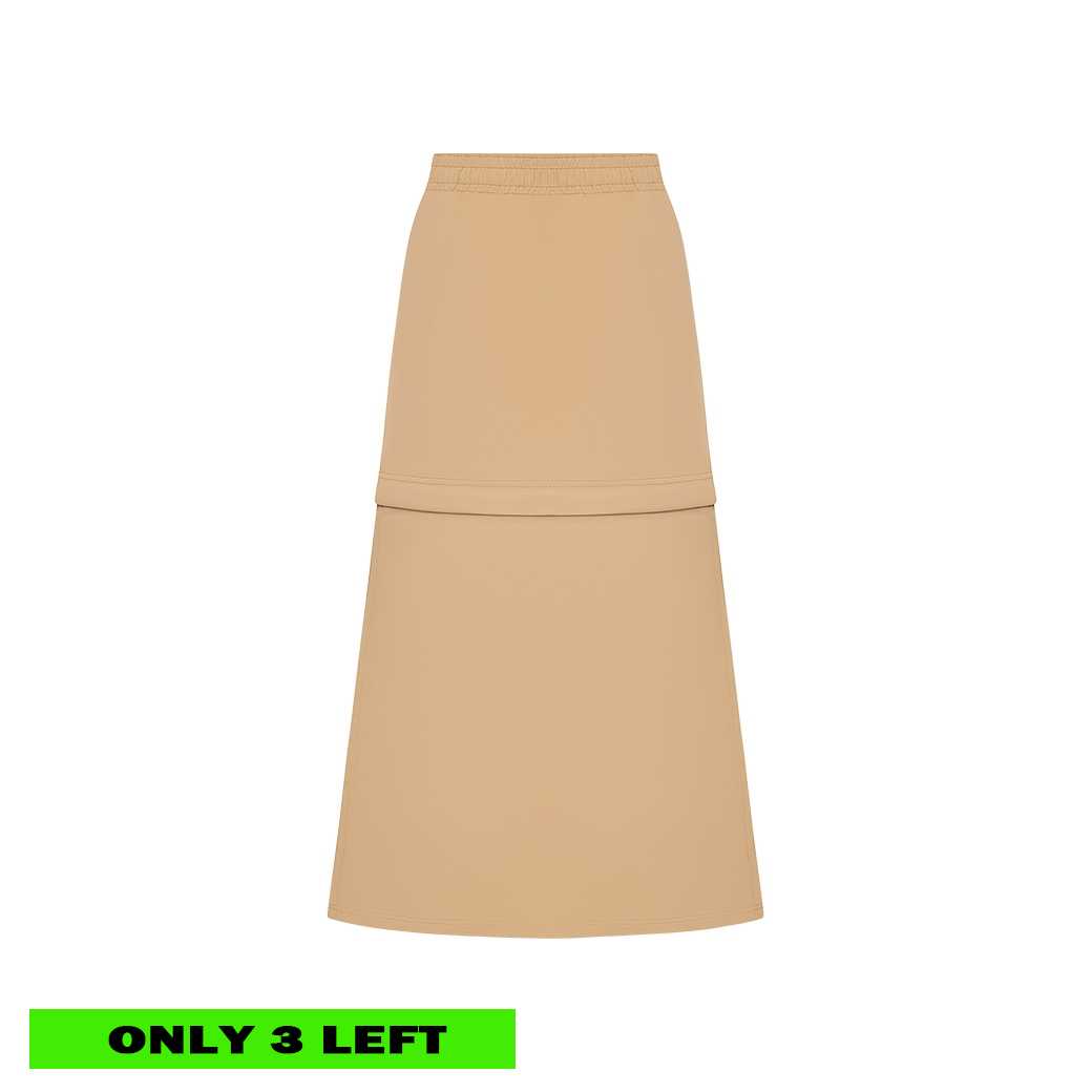 NYLON DETACHABLE SKIRT - BROWN
