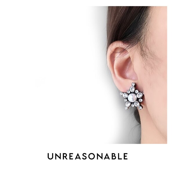 ต่างหู ต่างหูคลิป ต่างหูก้านเงินแท้ น้ำหนักเบา สวยใส่สบาย UA0590-01 Unreasonable Accessories