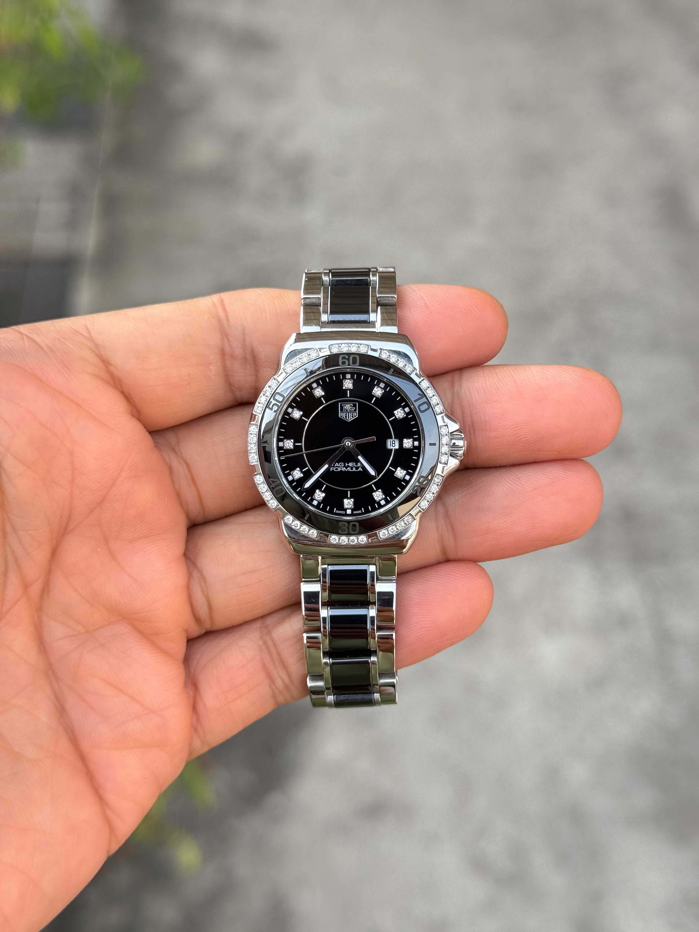 Tag Heuer F1 Diamond Black Ceramic Lady Size Quartz หลักเพชร