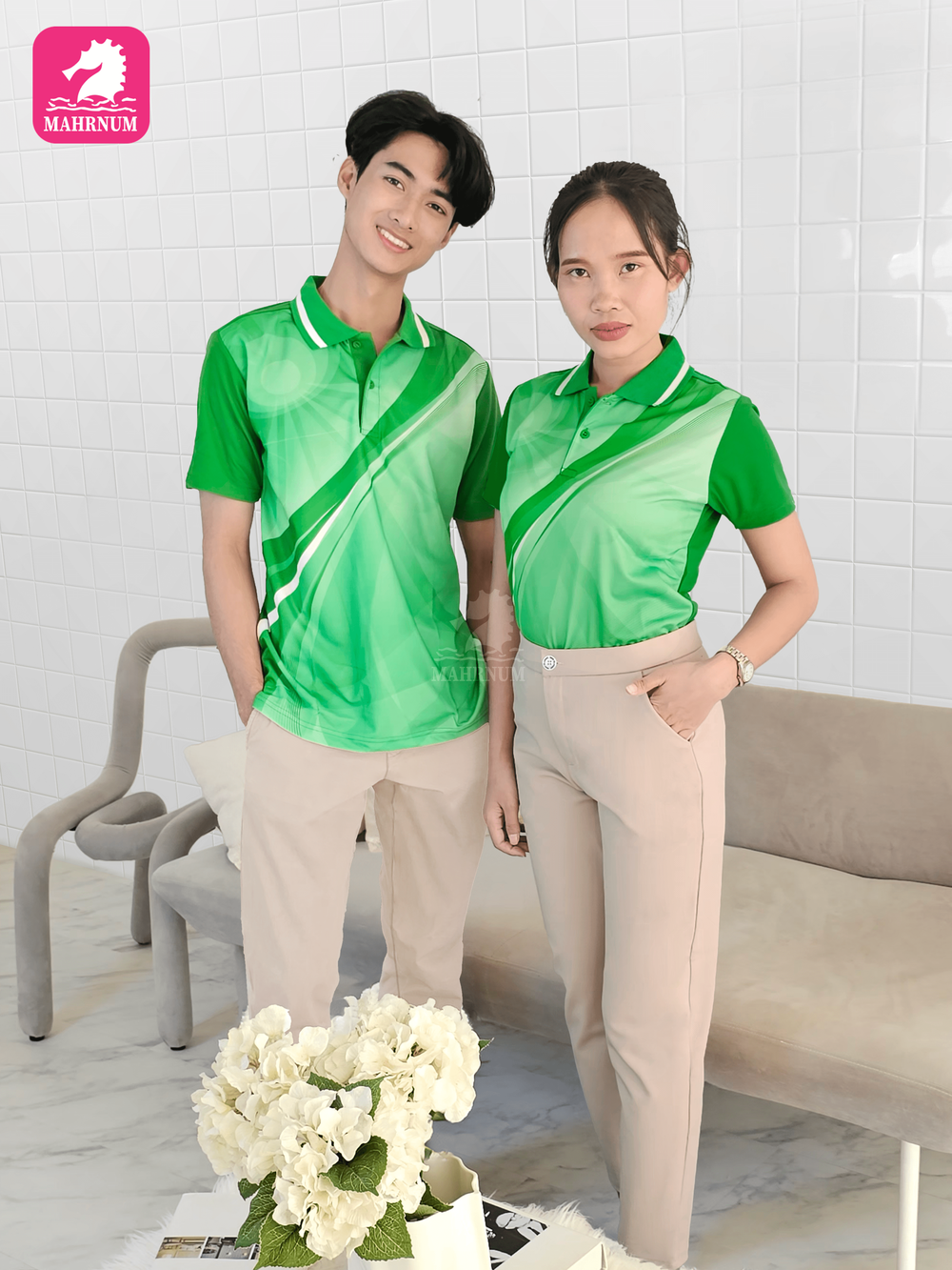 เสื้อโปโลพิมพ์ลาย(01เขียว) (ตัวเปล่า)