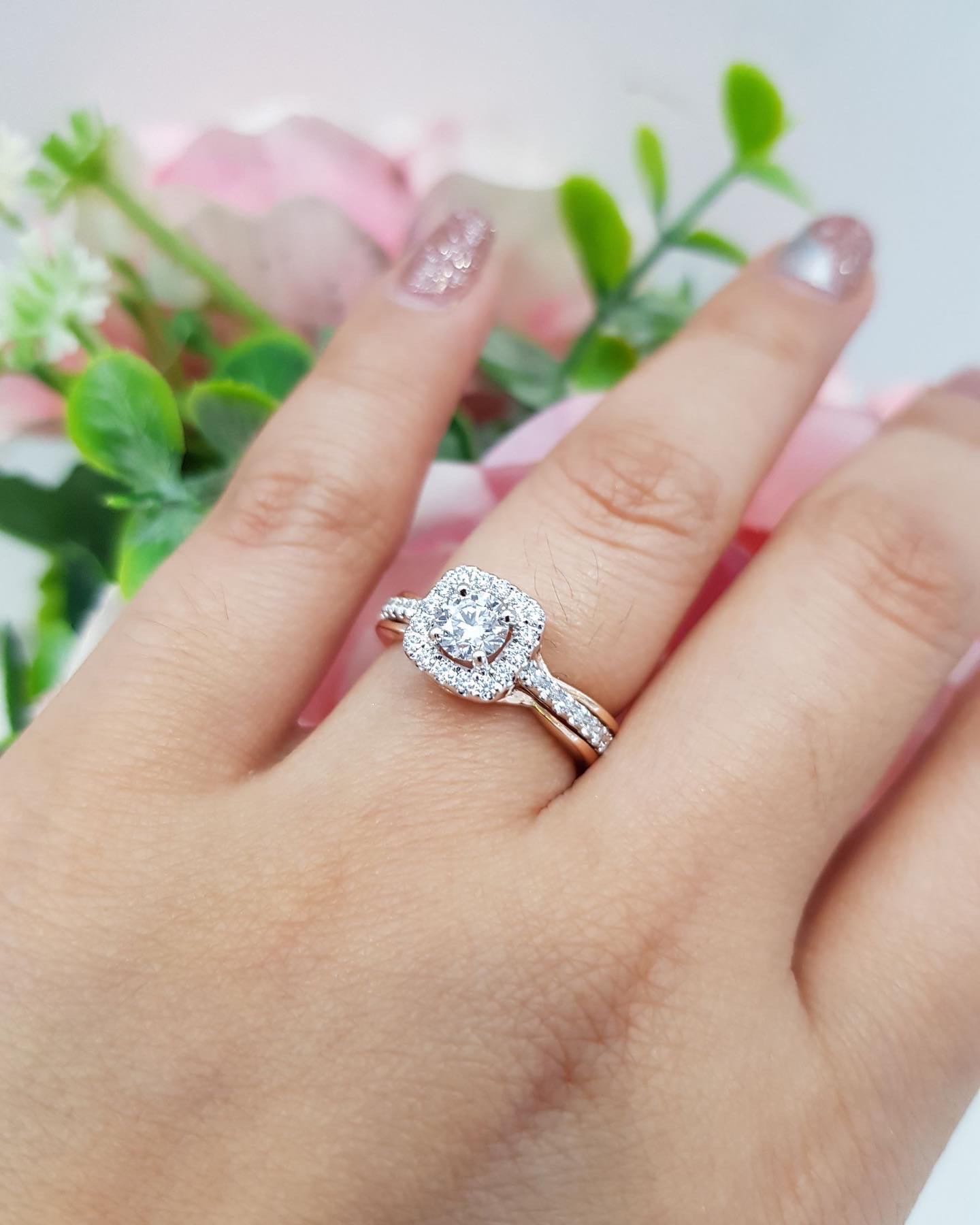 แหวนหญิง 💎 น้ำ 100 ใบเซอร์ GIA
