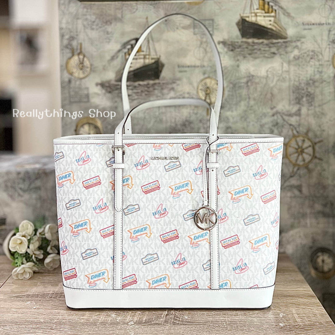 {แท้💯%📮พร้อมส่ง+ส่งฟรี} กระเป๋า Michael Kors New Jet Set Travel Large Zip Tote