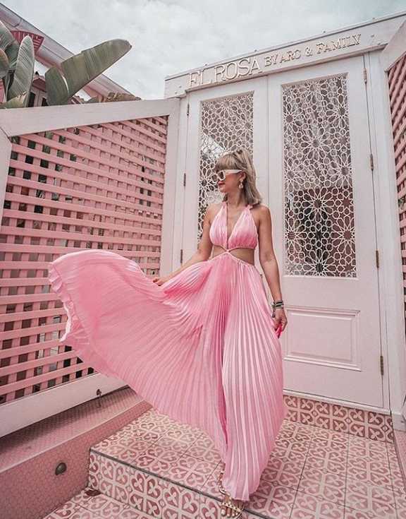 Elrose dress สีชมพู Freesize / tinyyystyle