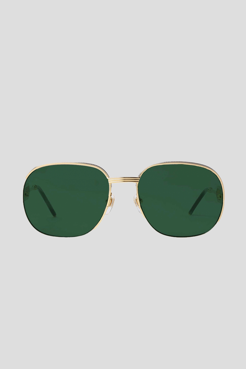 CASABLANCA SQUARE METAL SUNGLASSES WITH SOLID LENS