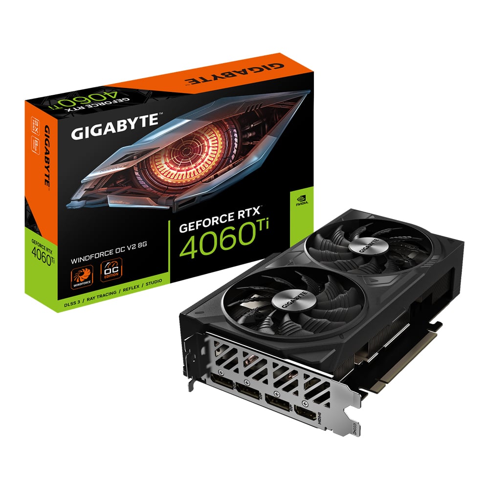 VGA (การ์ดแสดงผล) GIGABYTE GEFORCE RTX 4060 TI WINDFORCE OC V2 8G - 8GB GDDR6 (GV-N406TWF2OCV2-8GD)