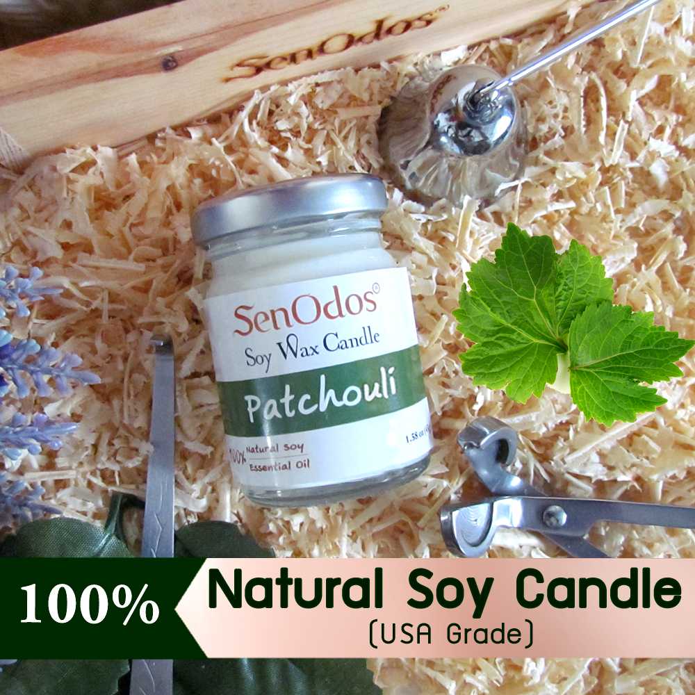 เทียนหอม อโรม่า เทียนหอมสปา Patchouli  Scented Soy Candle Aroma 45 g - กลิ่นแพทชูลี่แท้
