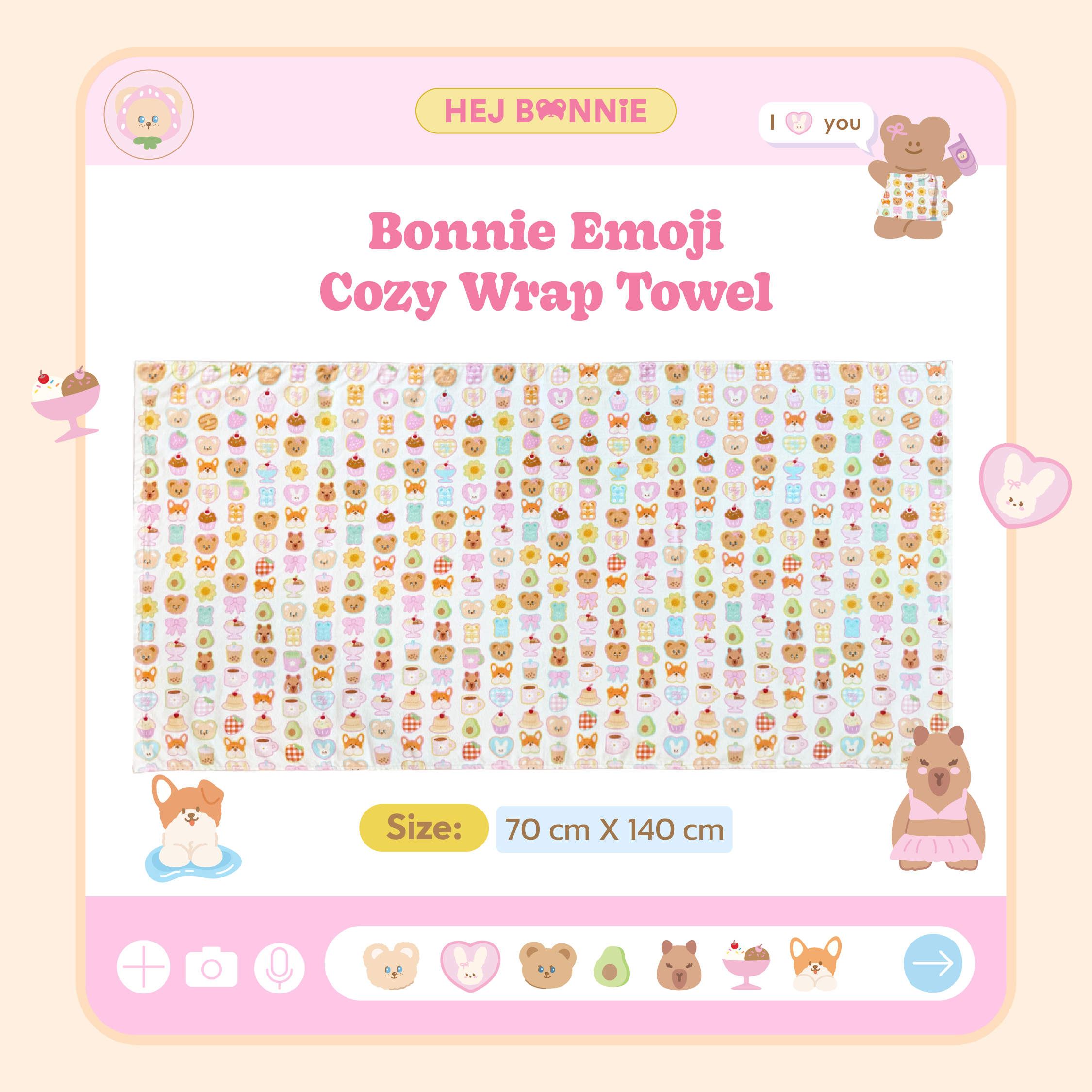 Bonnie Emoji Cozy Wrap Towel | Hej Bonnie Official