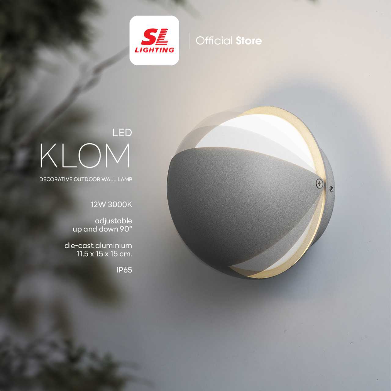 SL LIGHTING | Outdoor Wall Lamp โคมไฟติดผนังภายนอก LED 12W 3000K IP65  รุ่น KLOM ปรับเล่นแสงได้
