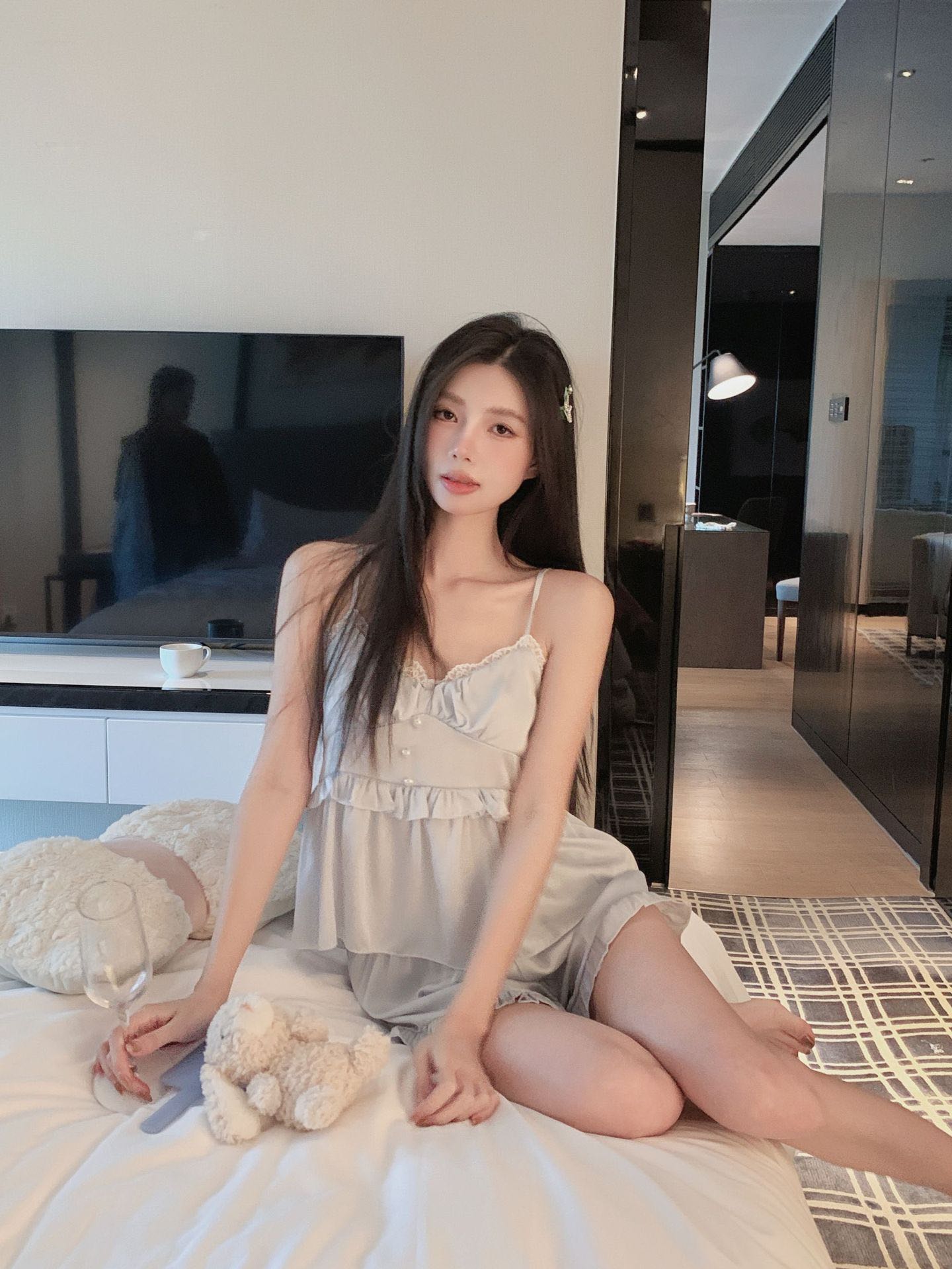 ❤️ชุดนอนลูกไม้ขาสั้น #6932