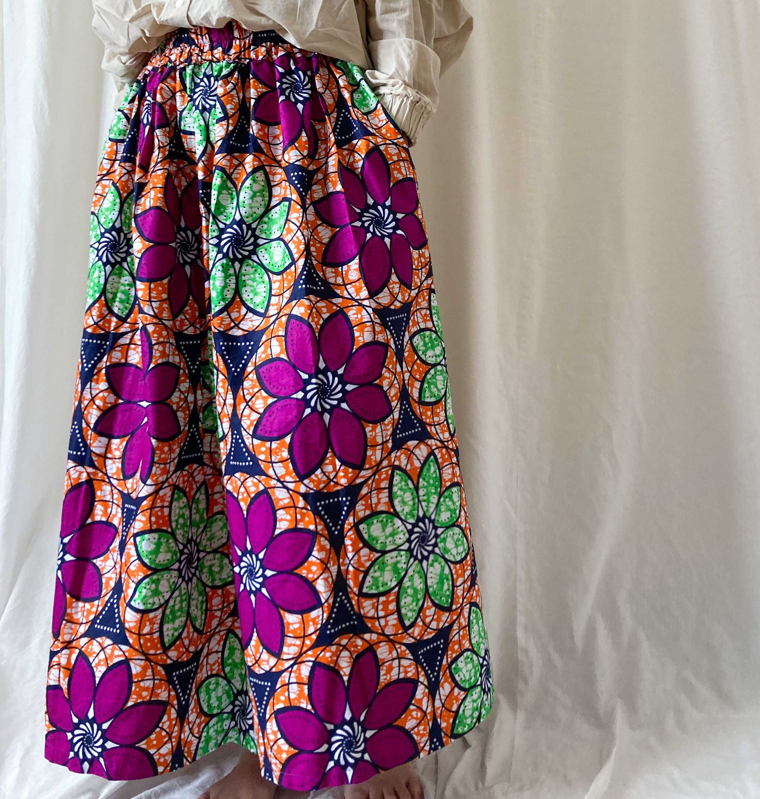African batik long skirt｜アフリカンバティック ロングスカート｜SK-209W｜MERMEO