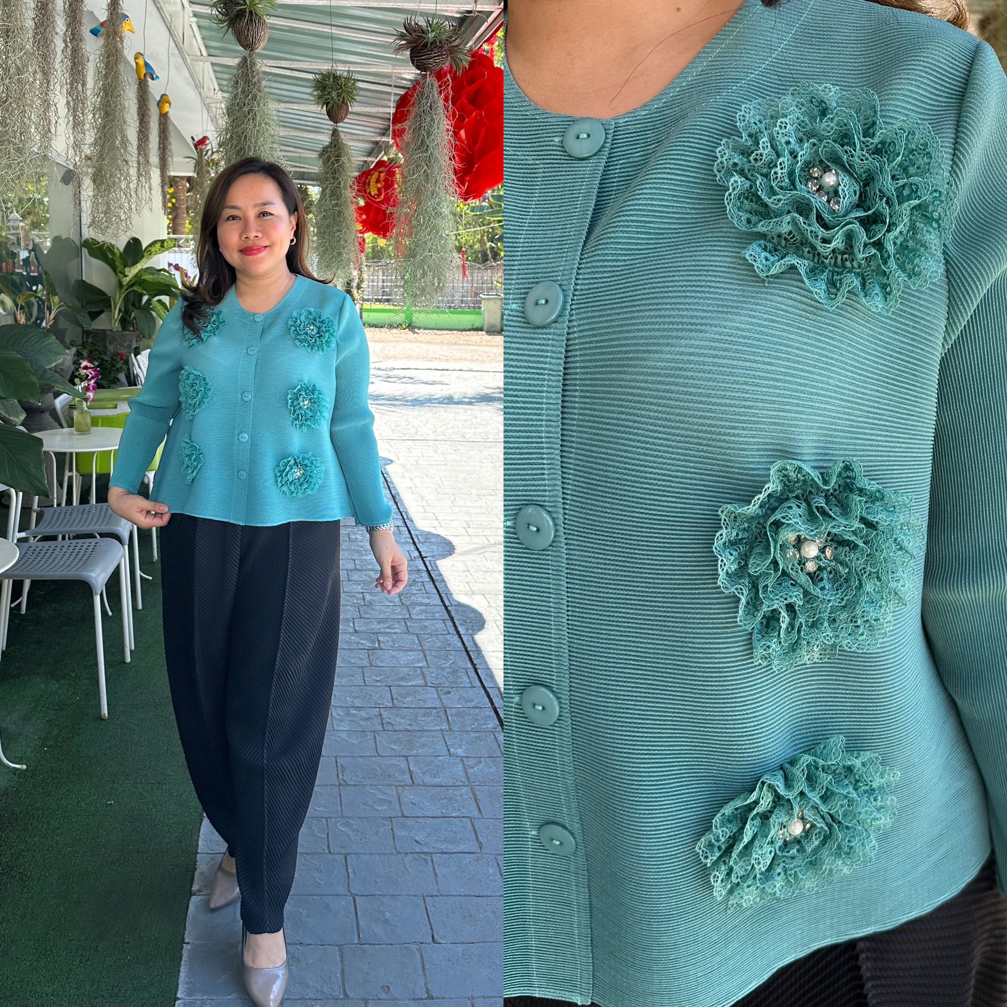 Pleatbynisa A625 เสื้ออัดพลีท เนื้อผ้าPolyester100%