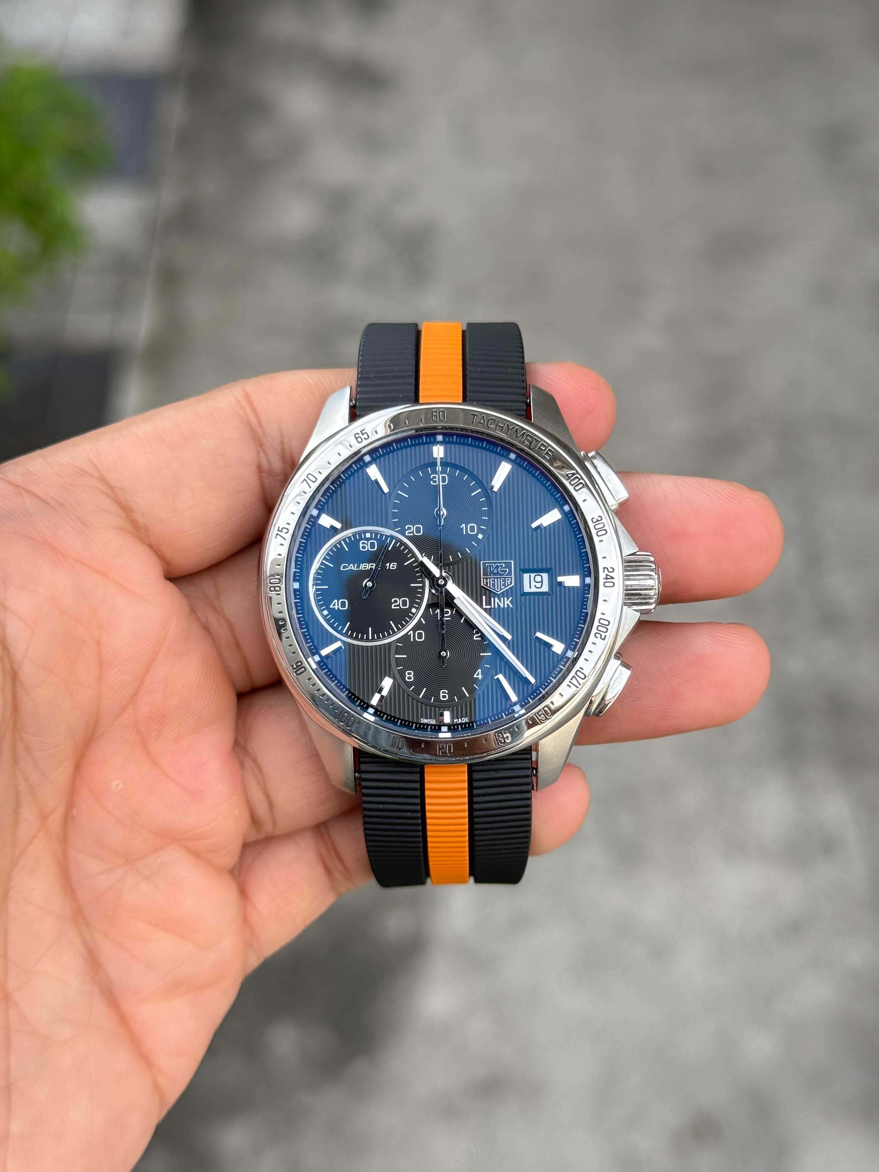 Tag Heuer Link Automatic Calibre 16 Chronograph King Size Black Dial