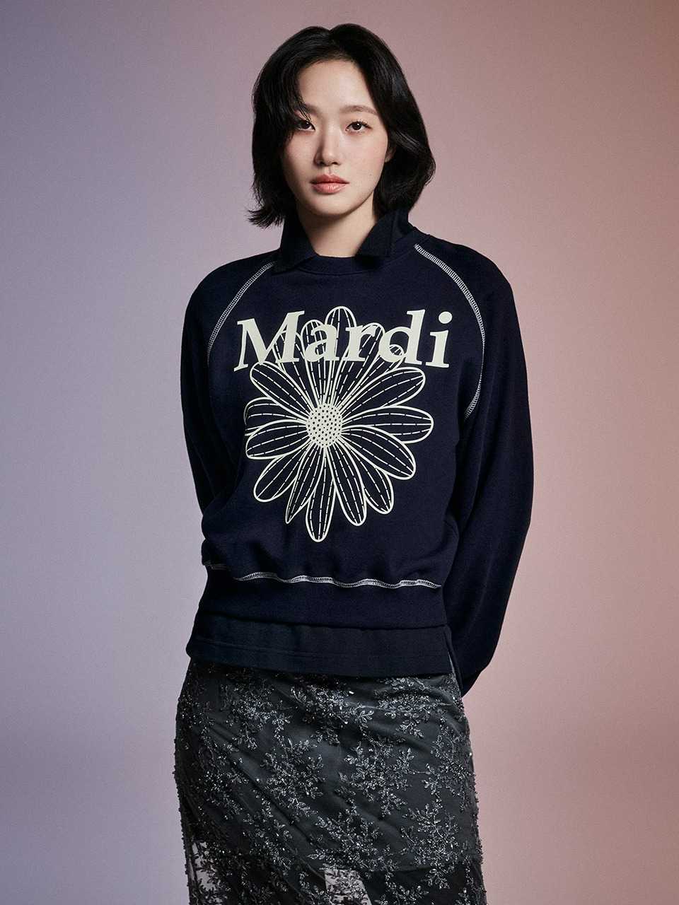 (pre,รวมส่ง) SWEATSHIRT RAGLAN FLOWERMARDI /Mardi Mercredi