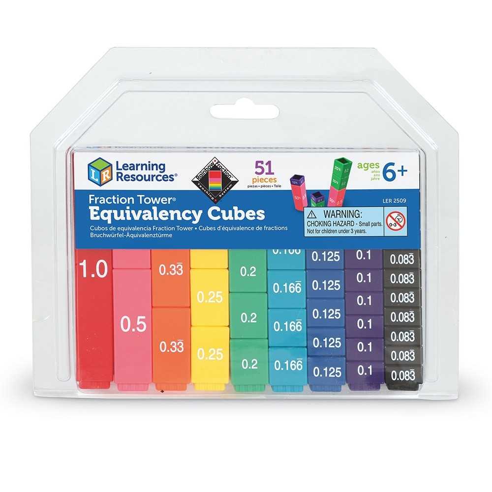 Learning Resources, Fraction Tower Cube ของเล่นเสริมทักษะเลข ชุดเรียนรู้เศษส่วน ของเล่นเด็ก 6-10 ปี