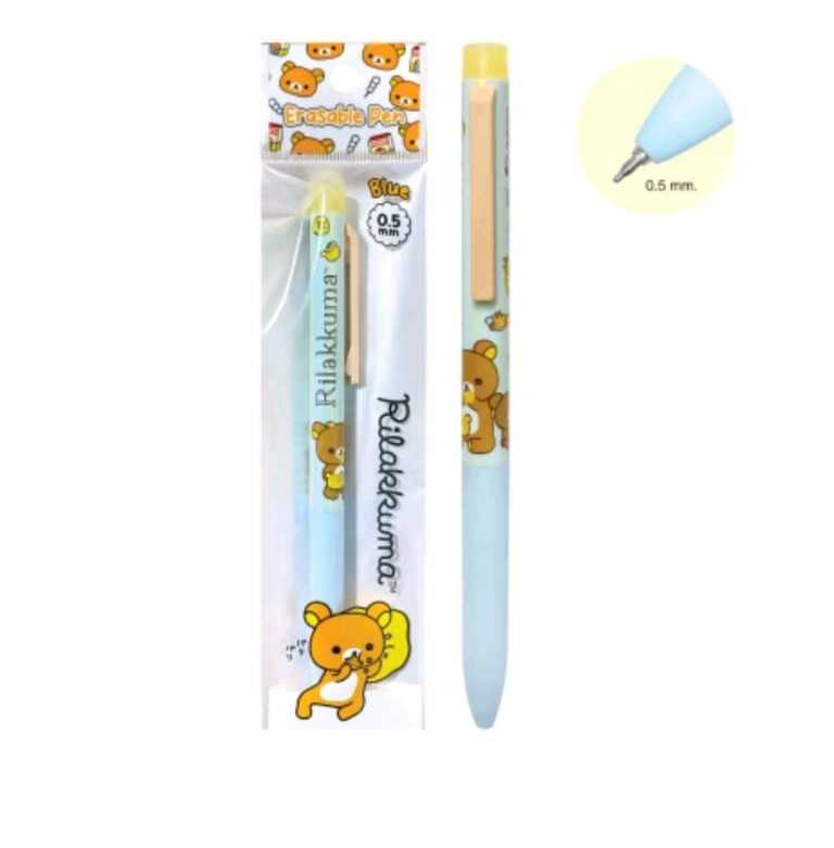 BR ปากกาลบได้ ลิขสิทธิ์แท้ 100% Sanrio / San-X ขนาด 0.5 mm. เขียนลื่น ลบสะอาด ไม่ทิ้งรอย (Rilakkuma)