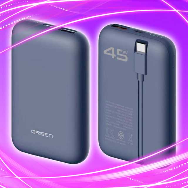 แบตสํารอง ชาร์จเร็ว ORSEN BY ELOOP E68 10500mAh สีฟ้า