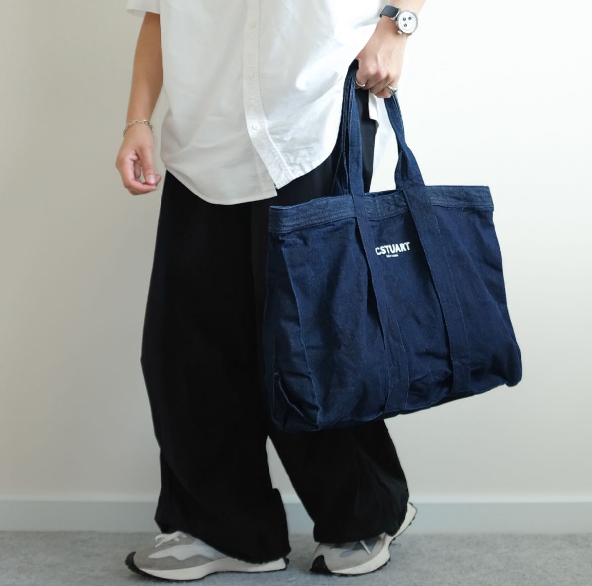 MC STUAR T New York ®️ Canvas Denim Tote Bag 