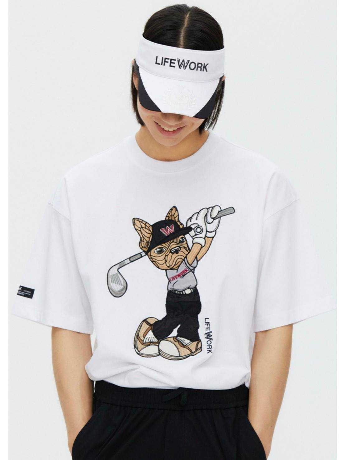 LIFEWORK Golf Hipdog T-Shirt  เสื้อยืดโอเวอร์ไซส์ โลโก้หมาตีกอล์ฟ