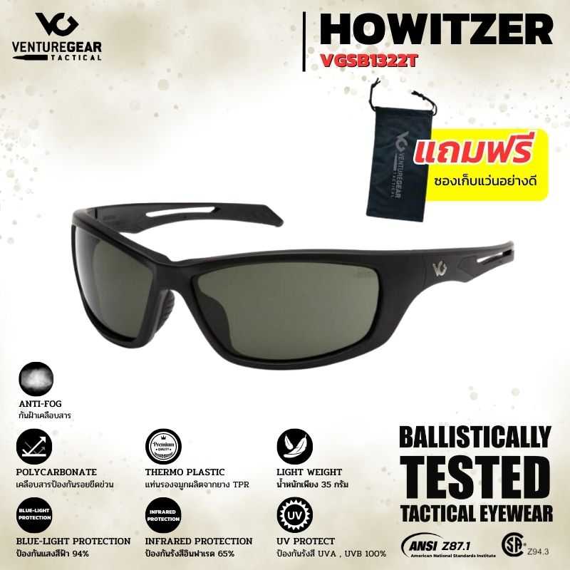 แว่นตายุทธวิธี VENTUREGEAR รุ่น HOWITZER  รหัส VGSB1322T กรอบสีดำ เลนส์สีเทา