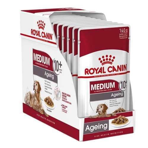 Royalcanin Medium wet Ageing 7+ อาหารเปียกสำหรับสุนัขพันธุ์กลาง ( 10 ซอง) 7 ปีขึ้นไป